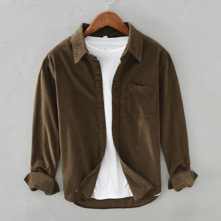 Camicia da Uomo in Velluto Retro Elegante per Ogni Occasione - Camicie Uomo Eleganti 3