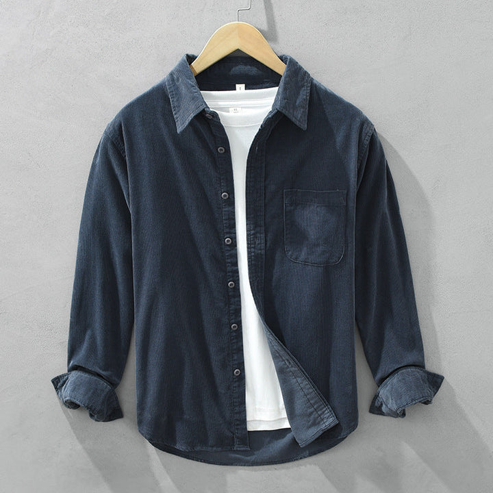 Camicia da Uomo in Velluto Retro Elegante per Ogni Occasione - Camicie Uomo Eleganti 5