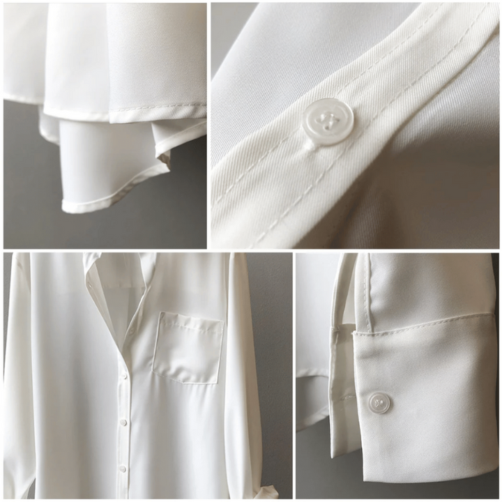 Camicia da Donna in Satin Elegante per Occasioni Formali e Casual - Blusa Versatile
