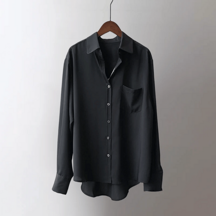 Camicia da Donna in Satin Elegante per Occasioni Formali e Casual - Blusa Versatile