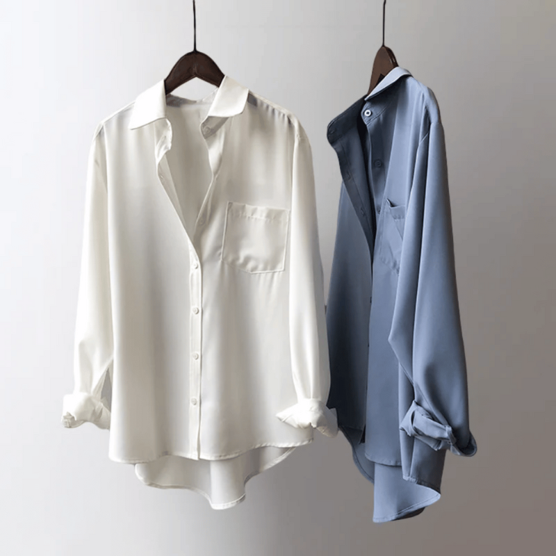 Camicia da Donna in Satin Elegante per Occasioni Formali e Casual - Blusa Versatile