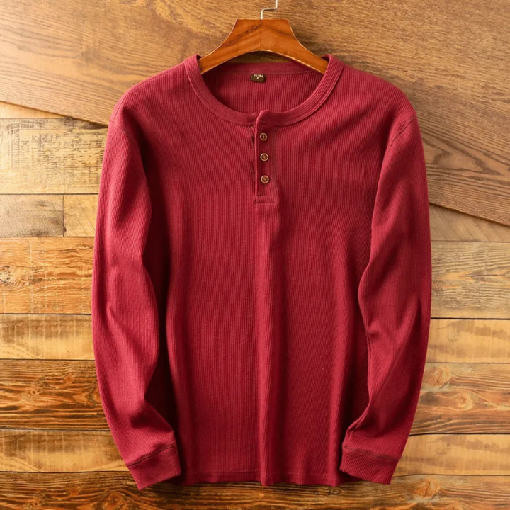 Camicia da Uomo Henley in Cotone Heritage Casual e Versatile