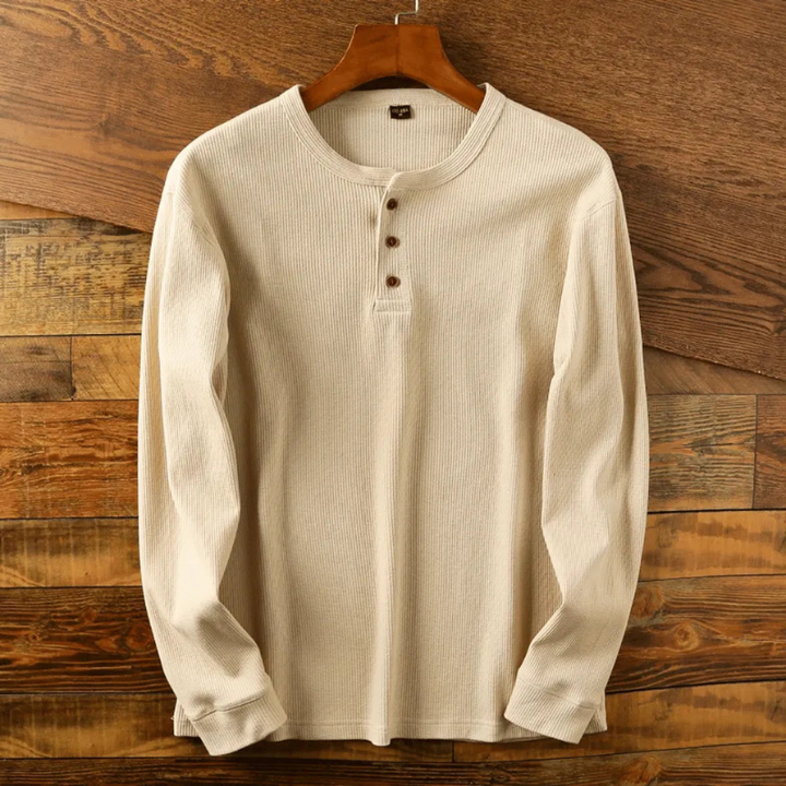 Camicia da Uomo Henley in Cotone Heritage Casual e Versatile