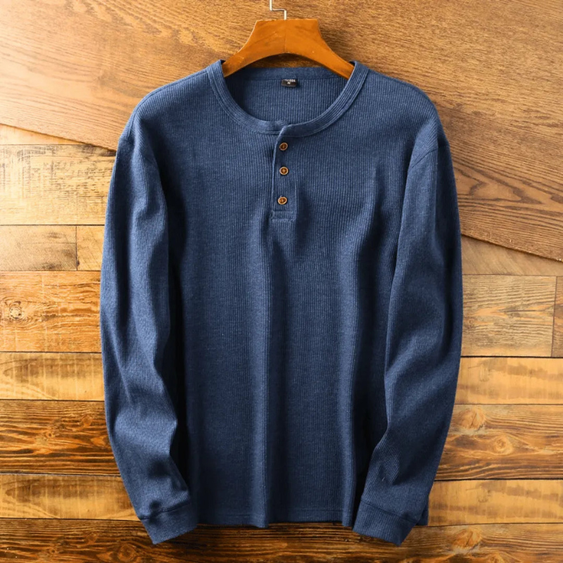 Camicia da Uomo Henley in Cotone Heritage Casual e Versatile