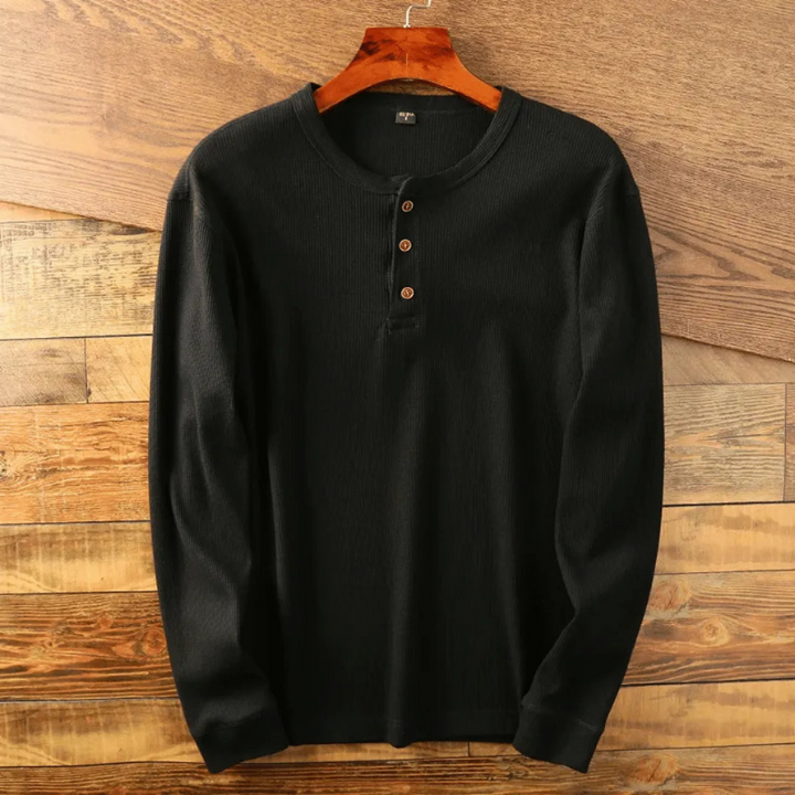Camicia da Uomo Henley in Cotone Heritage Casual e Versatile