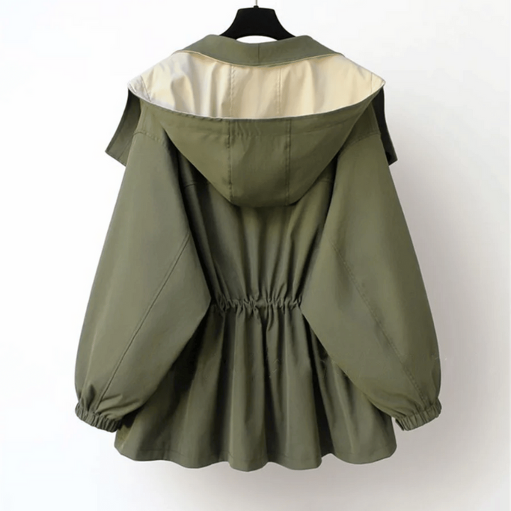 Cappotto Donna Trench Oversize Impermeabile con Collo Doppio Avvolgente