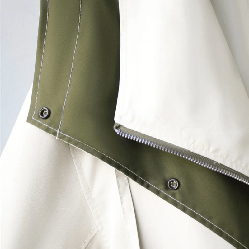Cappotto Donna Trench Oversize Impermeabile con Collo Doppio Avvolgente