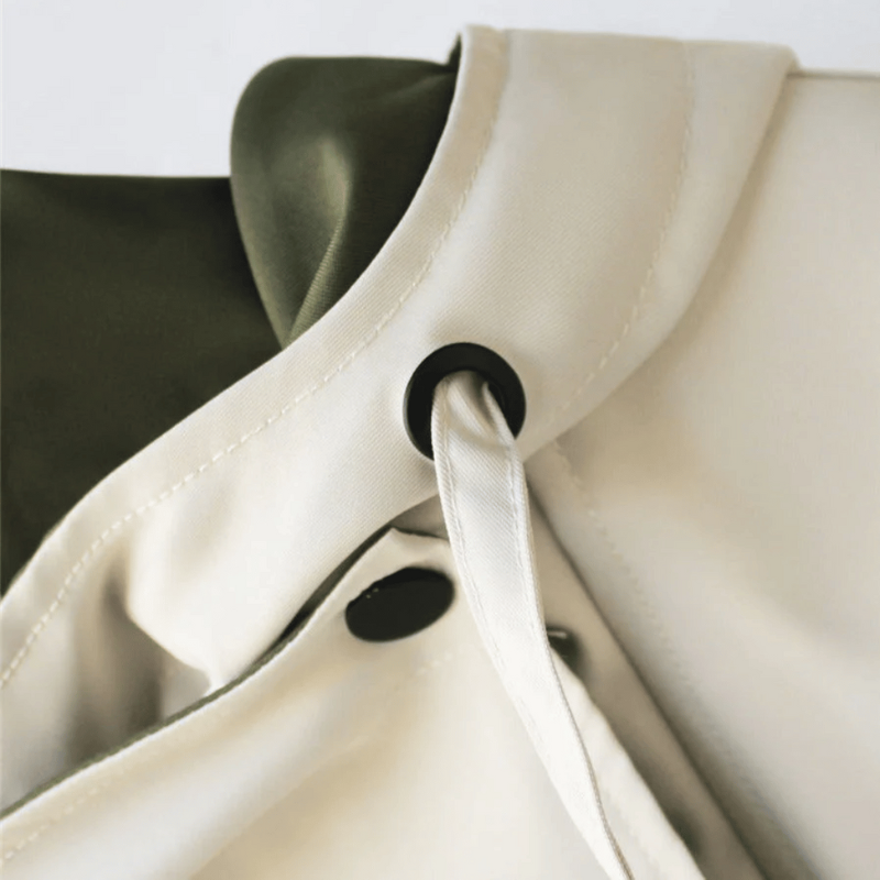 Cappotto Donna Trench Oversize Impermeabile con Collo Doppio Avvolgente