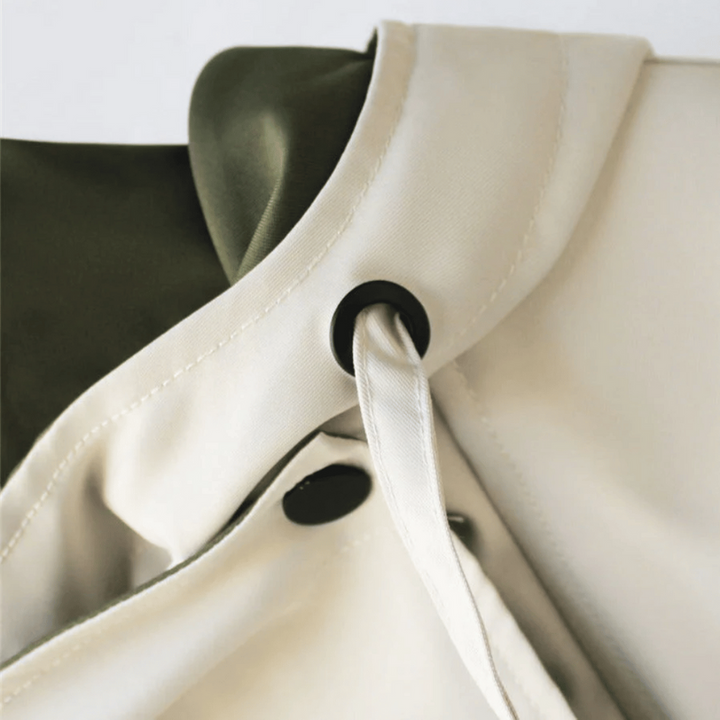 Cappotto Donna Trench Oversize Impermeabile con Collo Doppio Avvolgente