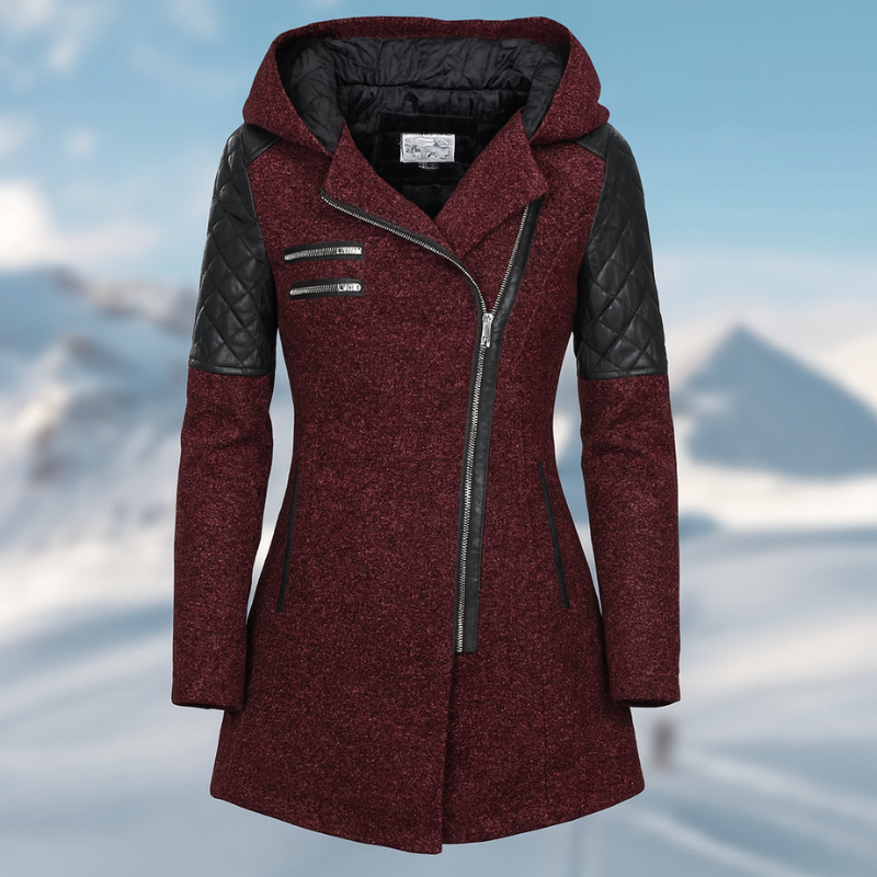 Cappotto Lungo Donna Moderno Elegante Invernale con Tasche e Chiusura a Bottoni
