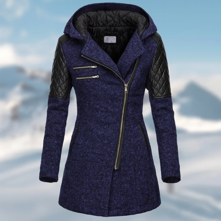 Cappotto Lungo Donna Moderno Elegante Invernale con Tasche e Chiusura a Bottoni