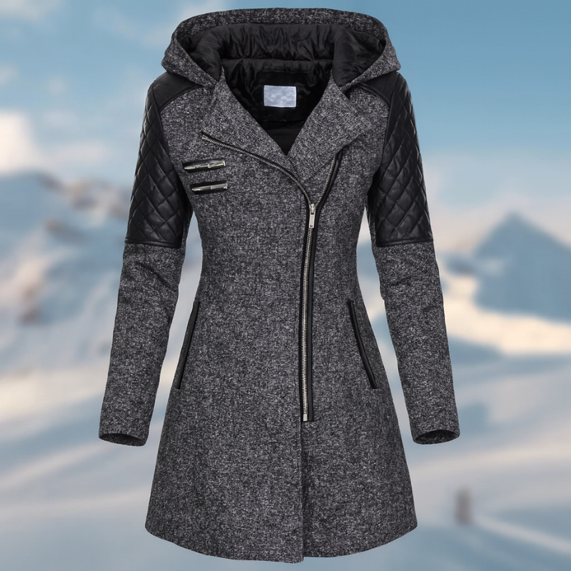 Cappotto Lungo Donna Moderno Elegante Invernale con Tasche e Chiusura a Bottoni