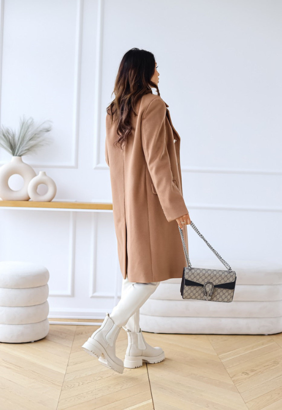 Cappotto Lungo Nero Donna Doppio Petto Elegante per Stile