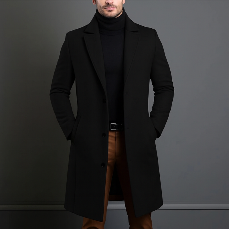Cappotto Uomo Invernale Elegante e Caldo in Lana, Stile Classico per Autunno e Inverno