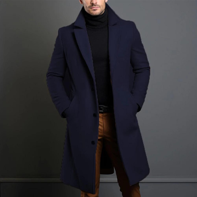 Cappotto Uomo Invernale Elegante e Caldo in Lana, Stile Classico per Autunno e Inverno