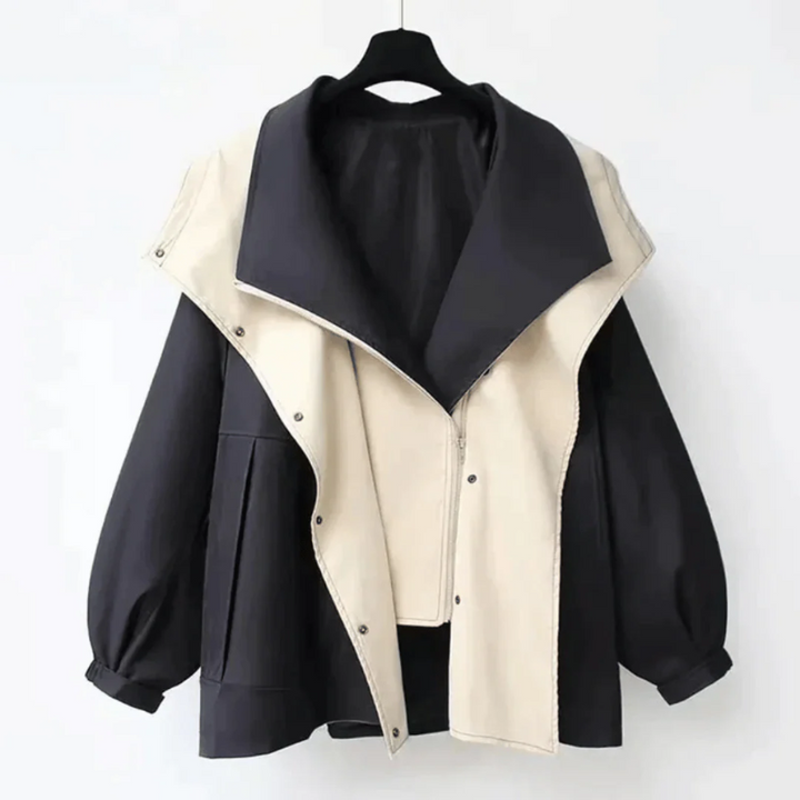 Cappotto Donna Trench Oversize Impermeabile con Collo Doppio Avvolgente