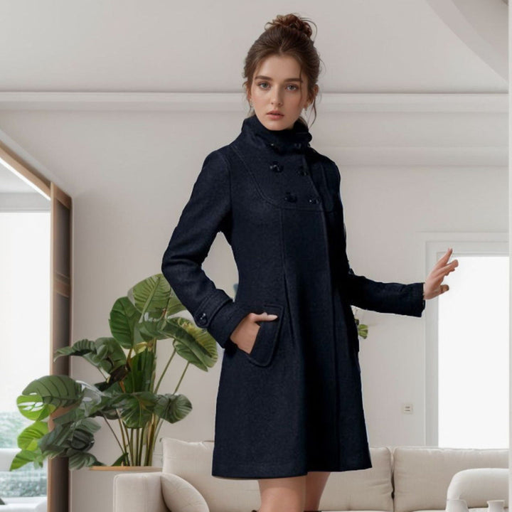 Cappotto Elegante Nero Donna con Tasche Laterali – Stile e Comfort per Ogni Occasione, Taglie S-XL 3