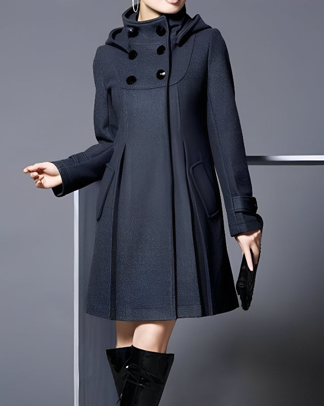 Cappotto Elegante Nero Donna con Tasche Laterali – Stile e Comfort per Ogni Occasione, Taglie S-XL 5