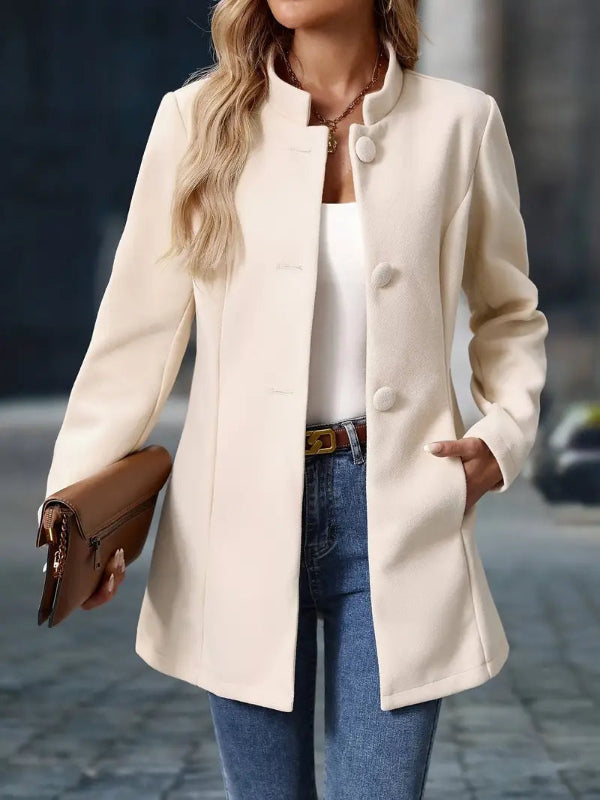Cappotto Invernale Femminile con Bottoni – Elegante e Versatile, Maniche Lunghe, Tessuto di Alta Qualità, Disponibile in Diverse Taglie 4