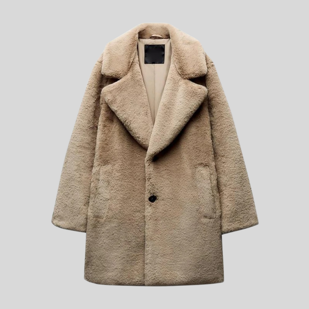 Cappotto Invernale Oversize Donna Nero con Colletto Dentellato e Finitura Morbida – Elegante e Caldo per Giornate Fredde 0