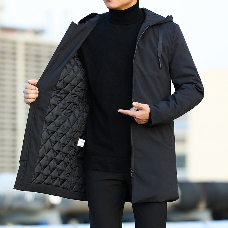 Cappotto Invernale da Uomo con Cappuccio Trapuntato – Giacca Calda, Fodera Comfort e Design Elegante per Uso Casual 0
