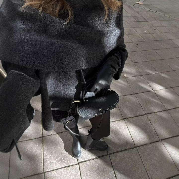 Cappotto Lungo Oversize da Donna - Lana con Tasche