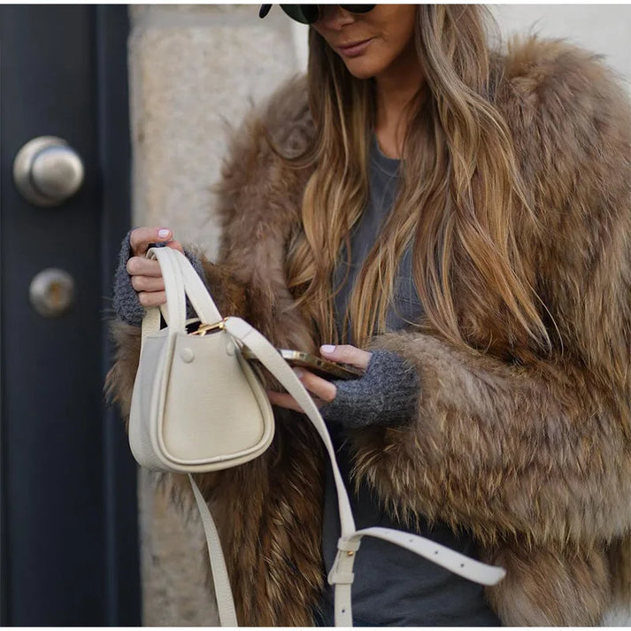 Cappotto Lungo Donna in Pelliccia Sintetica - Cappotto Teddy Elegante e Caldo per Inverno 1