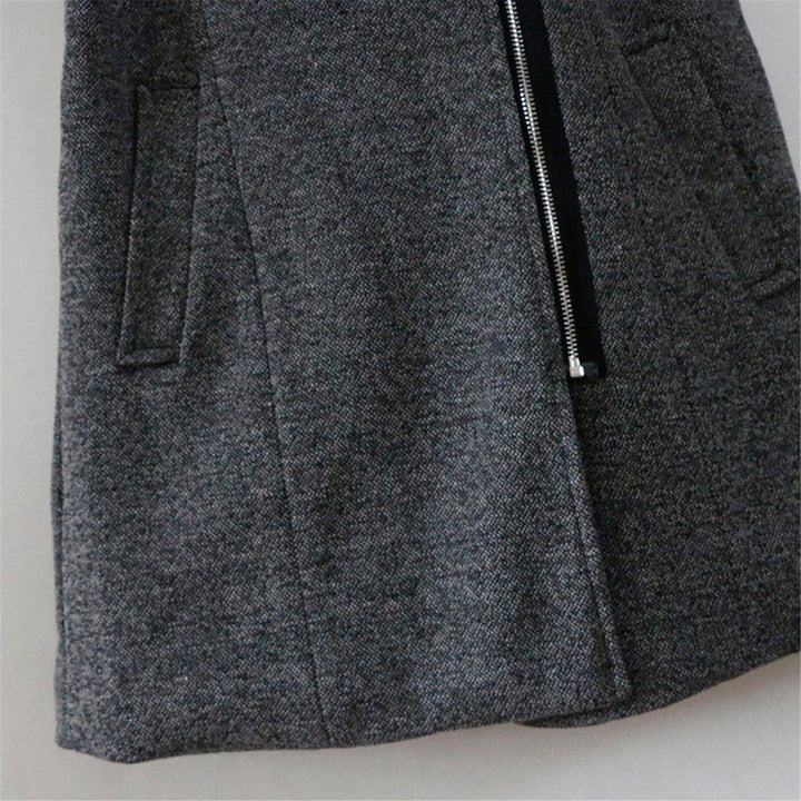 Cappotto Lungo Nero Donna Moderno Elegante Invernale con Tasche e Chiusura a Bottoni 8