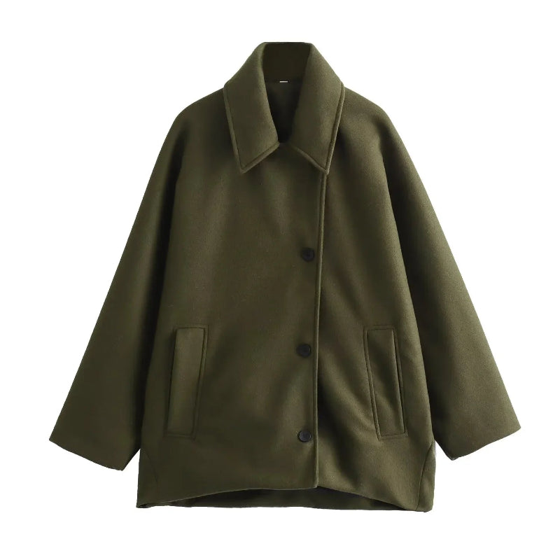 Cappotto Lungo Oversize Donna Nero con Maniche Lunghe e Chiusura Frontale – Elegante e Caldo per L'Inverno 0