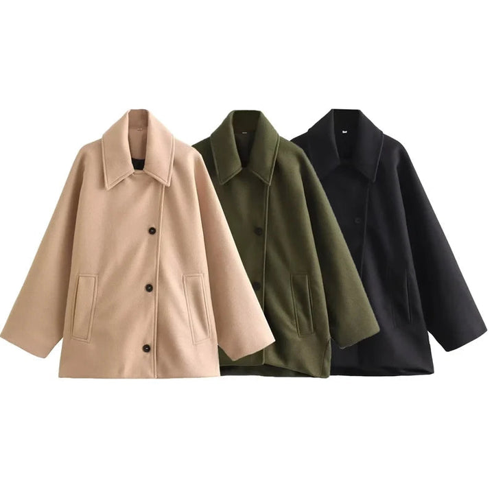 Cappotto Lungo Oversize Donna Nero con Maniche Lunghe e Chiusura Frontale – Elegante e Caldo per L'Inverno 5