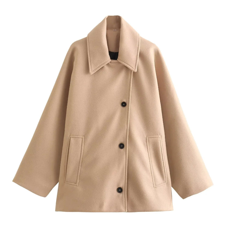 Cappotto Lungo Oversize Donna Nero con Maniche Lunghe e Chiusura Frontale – Elegante e Caldo per L'Inverno 6