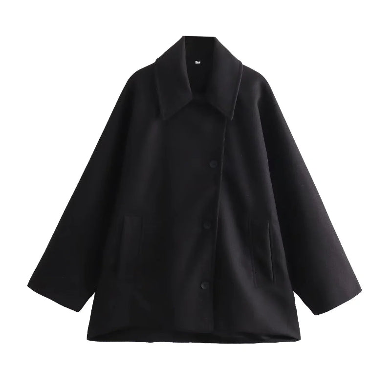 Cappotto Lungo Oversize Donna Nero con Maniche Lunghe e Chiusura Frontale – Elegante e Caldo per L'Inverno 7