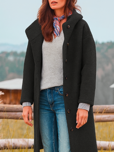 Cappotto Lungo da Donna con Bottoni Eleganti - Cappotti da Donna per l'autunno Inverno