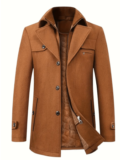 Cappotto Nero Classico da Uomo in Misto Lana per Eleganza e Comfort 1