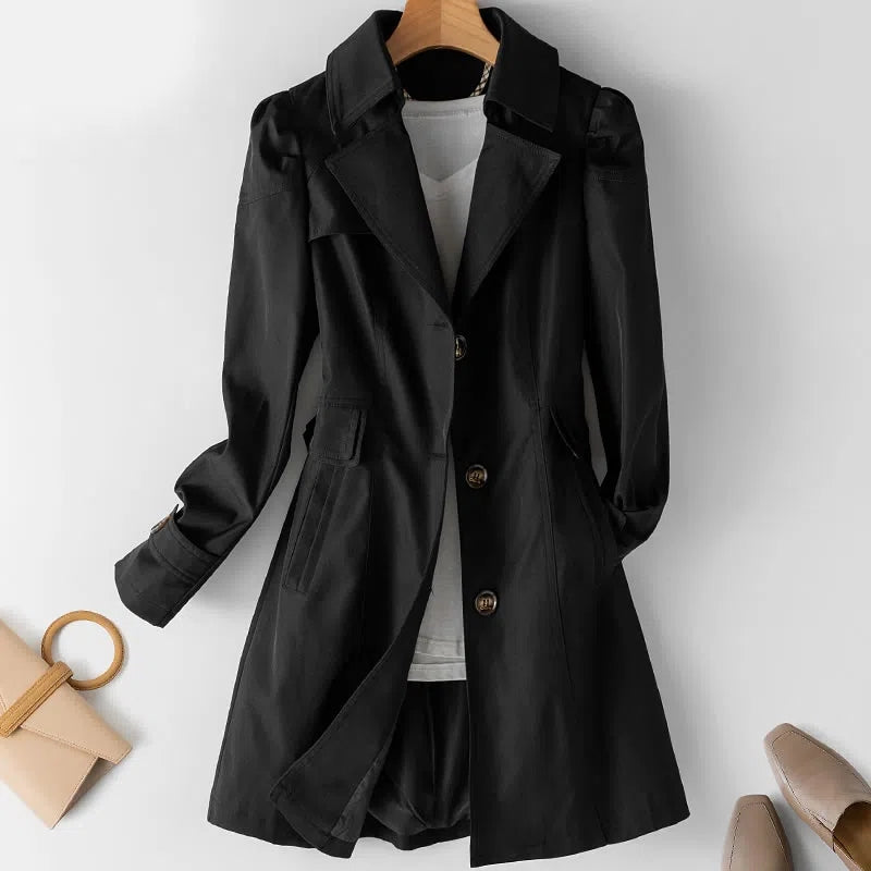 Cappotto Nero Donna Midi Elegante e Versatile per Tutte le Occasioni 0