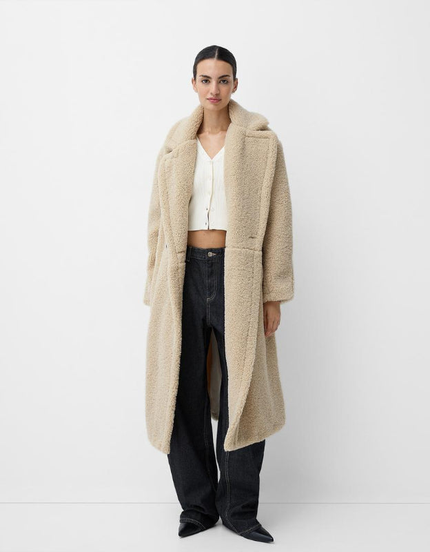 Cappotto Teddy Oversize Donna Lungo in Pelliccia Sintetica – Elegante e Caldo per Inverno 2