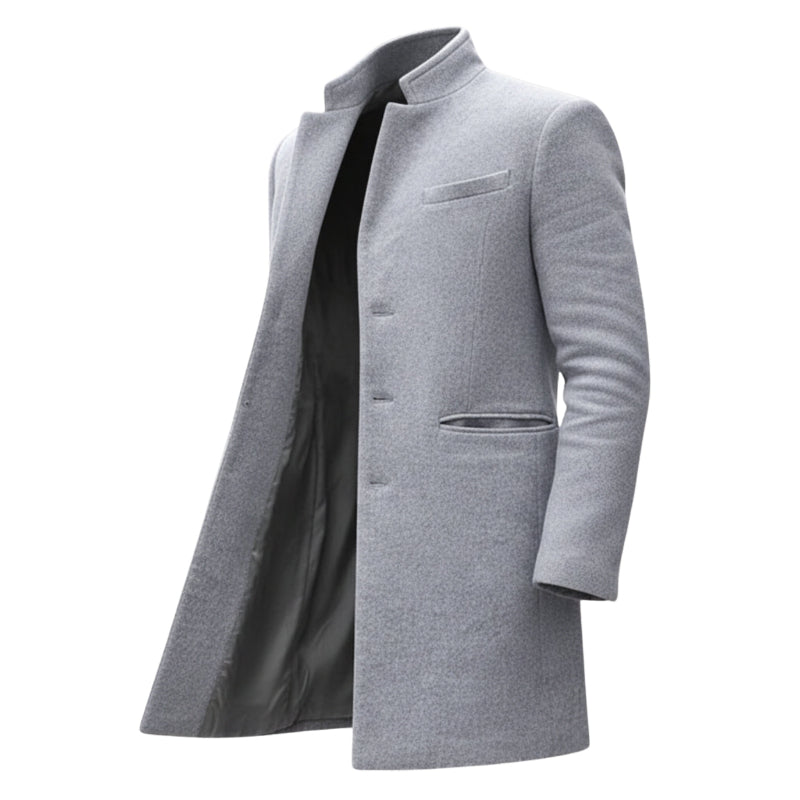 Cappotto Uomo Slim Fit con Colletto Rialzato per Inverno Elegante 2