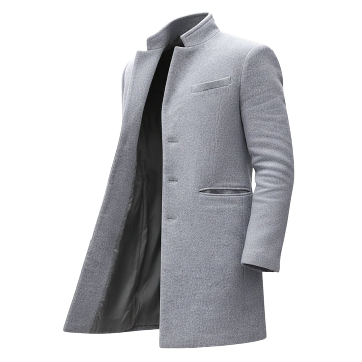 Cappotto Uomo Slim Fit con Colletto Rialzato per Inverno Elegante 2