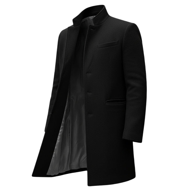 Cappotto Uomo Slim Fit con Colletto Rialzato per Inverno Elegante 4