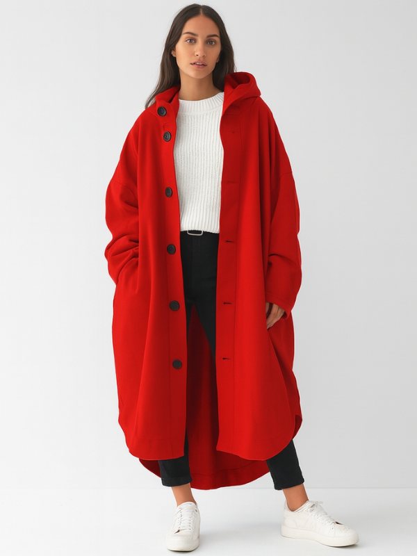 Abrigo largo de mujer, elegante gabardina clásica de diseño versátil