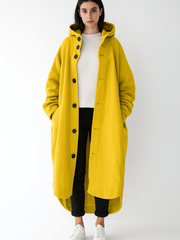 Abrigo largo de mujer, elegante gabardina clásica de diseño versátil