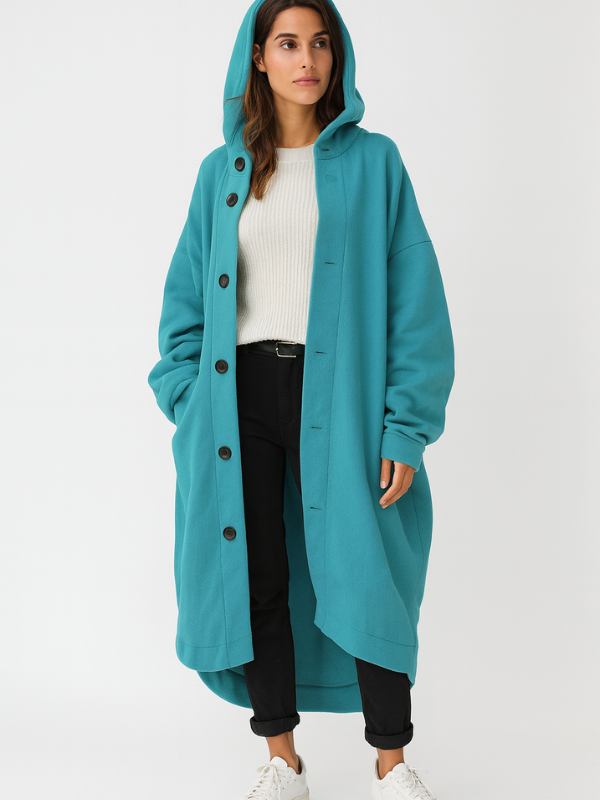 Abrigo largo de mujer, elegante gabardina clásica de diseño versátil