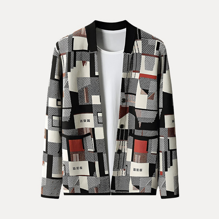 Cardigan Donna Elegante in Maglia Patchwork - Maglioni Moda Casual per Stile Quotidiano