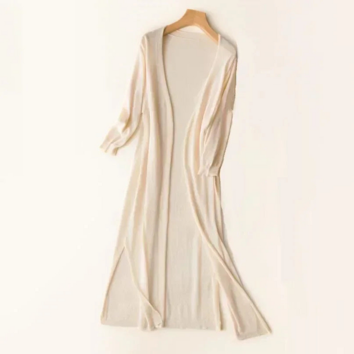 Eleganter Damen-Cardigan mit V-Ausschnitt lang