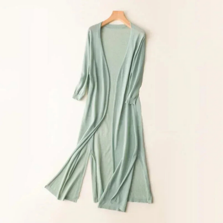 Eleganter Damen-Cardigan mit V-Ausschnitt lang