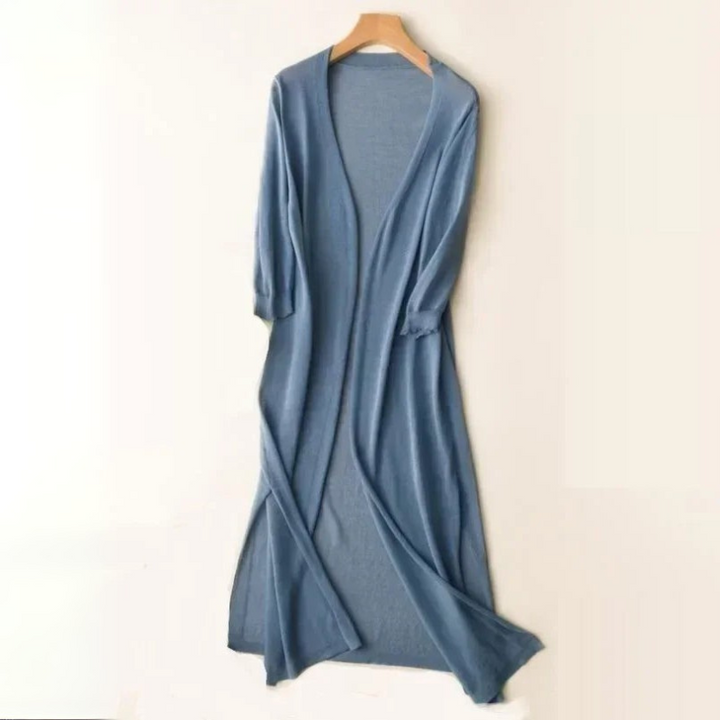 Eleganter Damen-Cardigan mit V-Ausschnitt lang