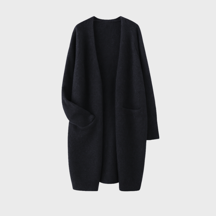 Cardigan Lungo Elegante da Donna - Design Versatile per I'autunno/Inverno