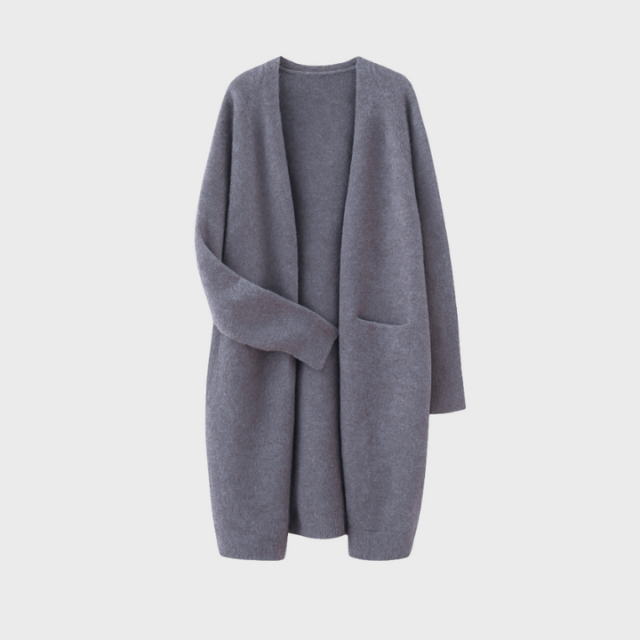 Cardigan Lungo Elegante da Donna - Design Versatile per I'autunno/Inverno