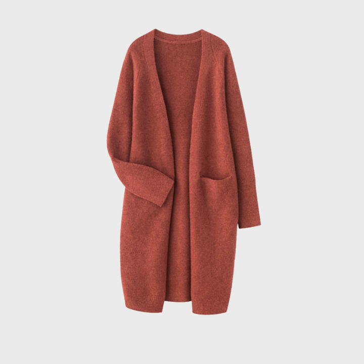 Cardigan Lungo Elegante da Donna - Design Versatile per I'autunno/Inverno