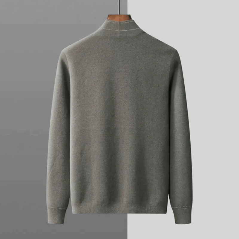Cardigan Uomo Elegante in Lana Vergine con Motivo Jacquard - Stile Classico